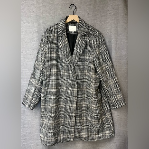 A New Day Grey Plaid Over Coat Size XXL - Picture 2 of 8